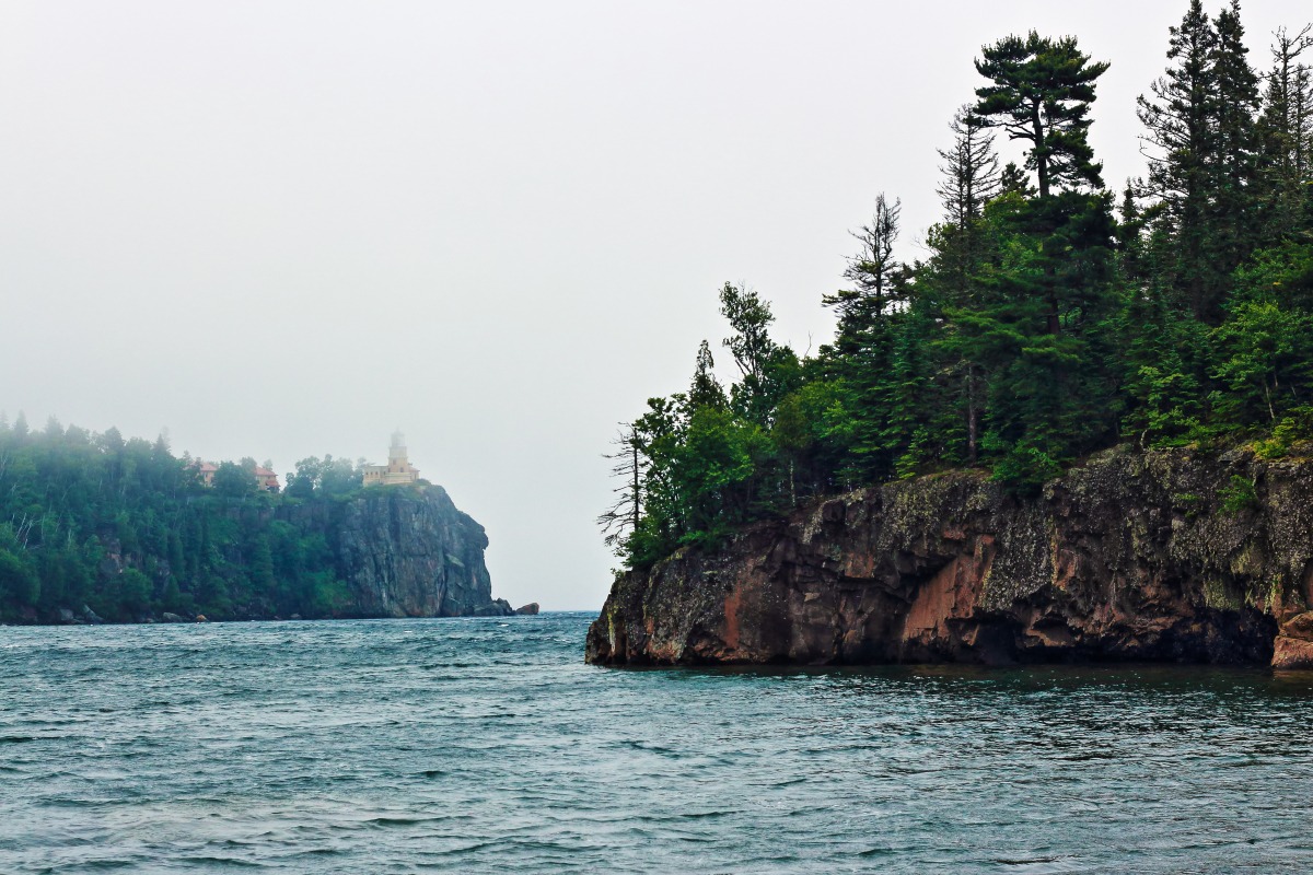 Foggy dsy on the North Shore of Lake Superior adds a nautical aesthetic to this seascape